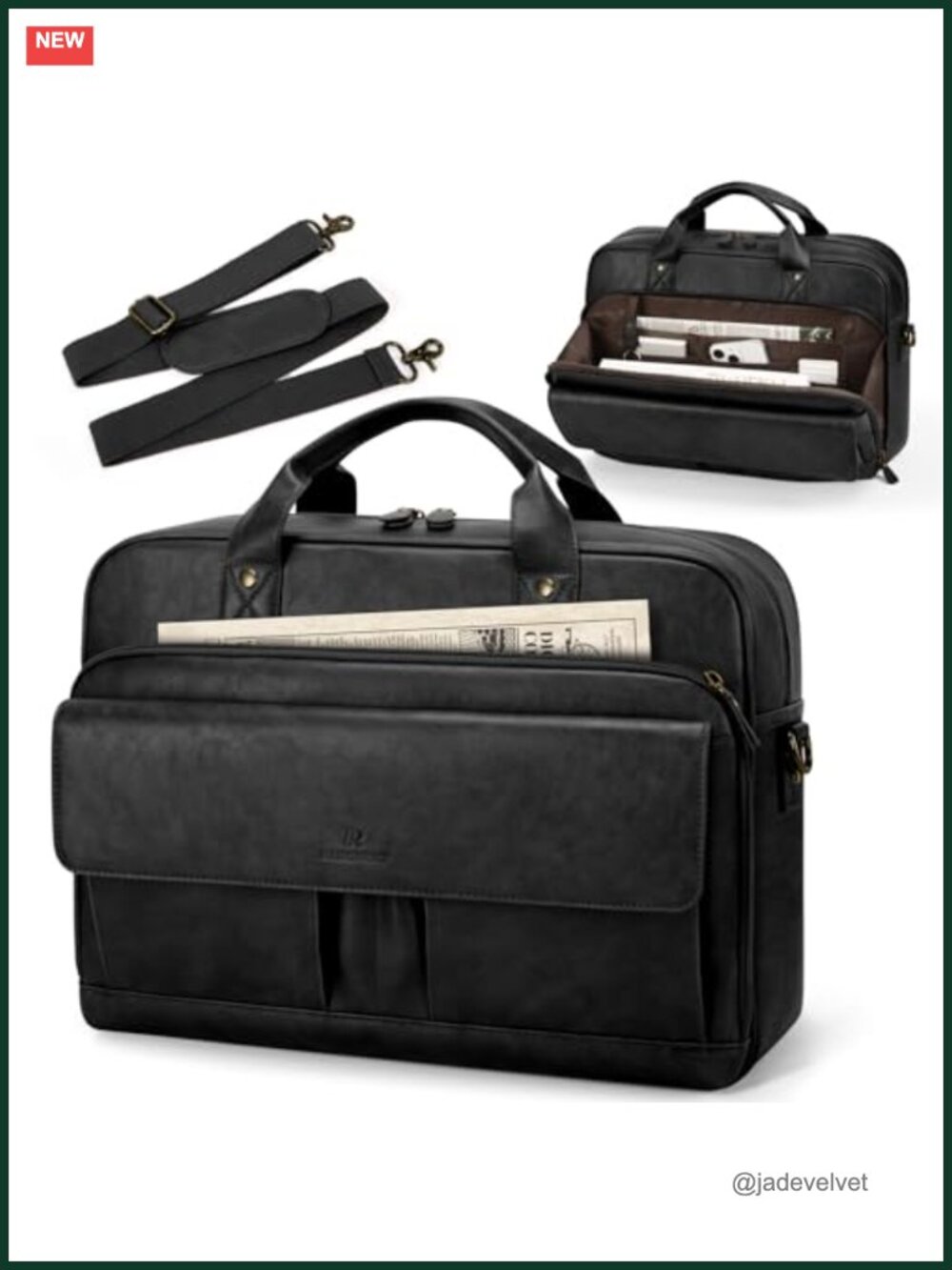Mens Leather Laptop Bag 15.6 Inch Briefcase Vintage Messenger